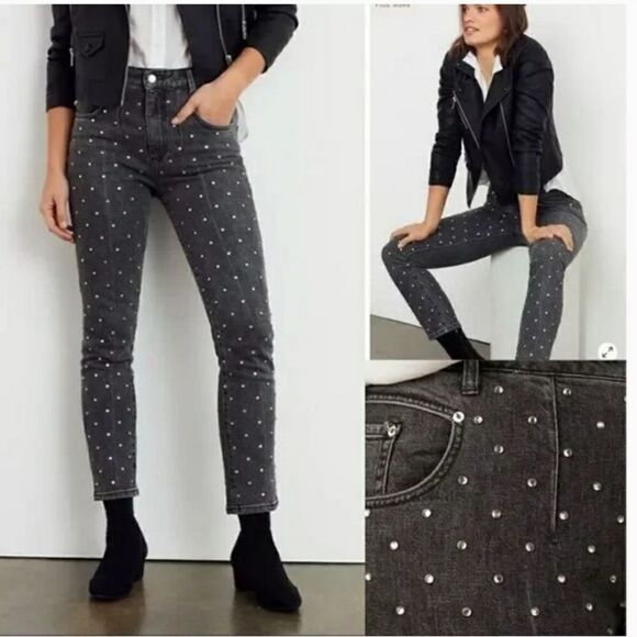 Anthopologie Pilcro Ultra High Rise jeans Beaded / jeweled **host pick** - Picture 4 of 14